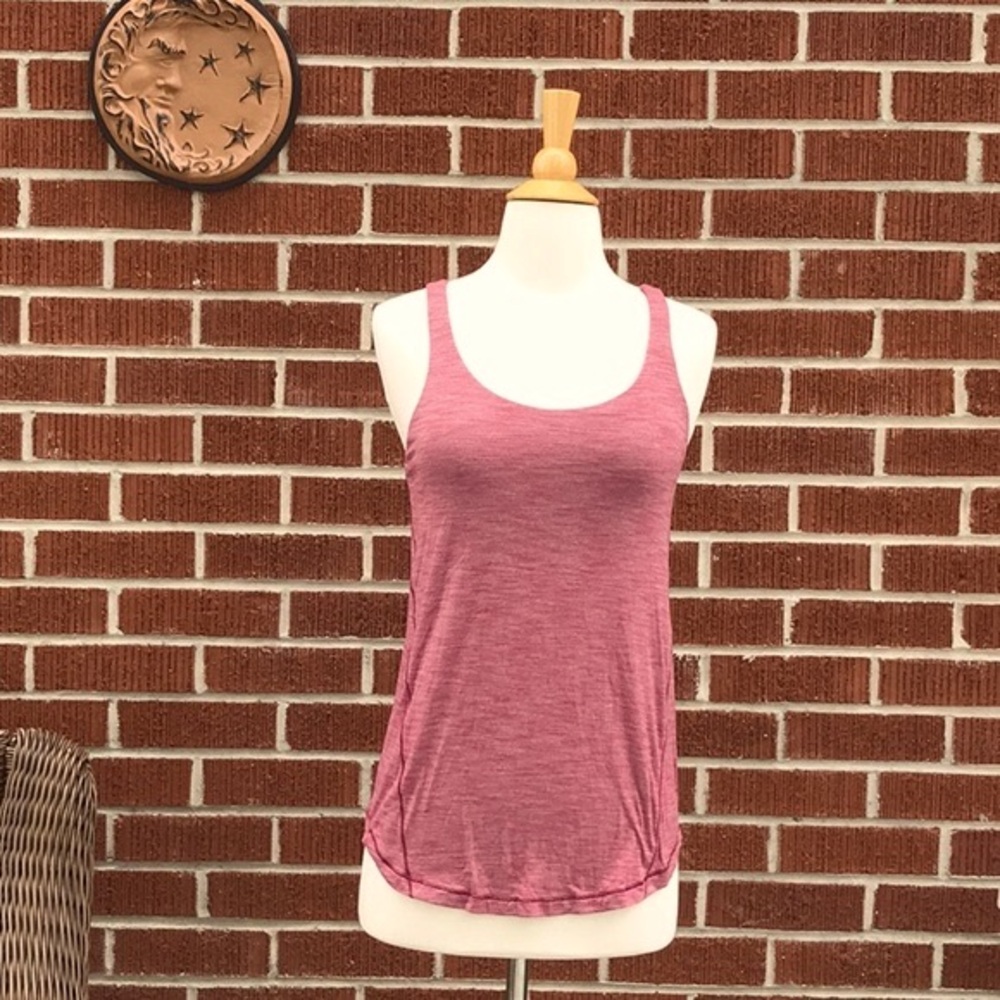 Lululemon Athletica Heathered Mauve Athletic 2-1 Workout Tank Top Size 4